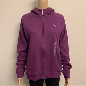 Puma Women’s Sweatshirt Hoodie Burgundy Purple